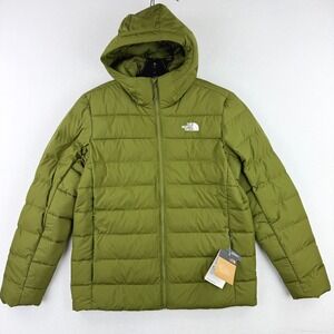 The North Face Aconcagua 3 Hoodie Men Size XL Forest Olive Green Down Jacket NWT